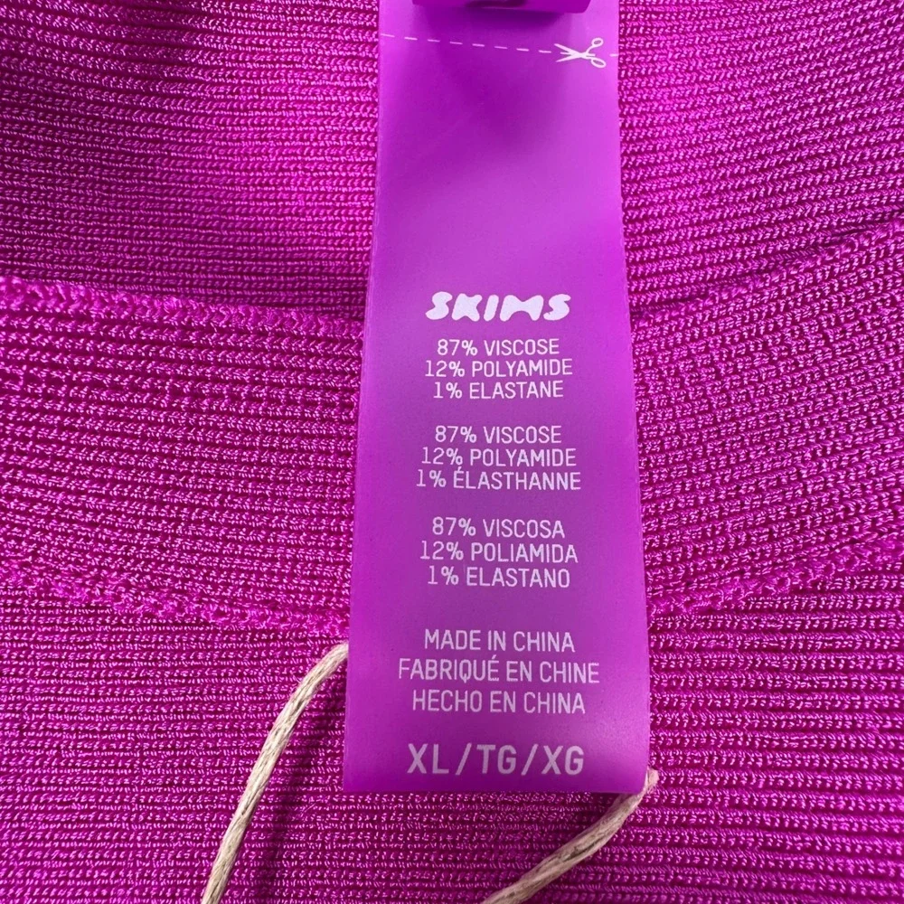 SKIMS Knit Swim High Neck Top and Briefs Set Lollipop Purple Pink XL NEW